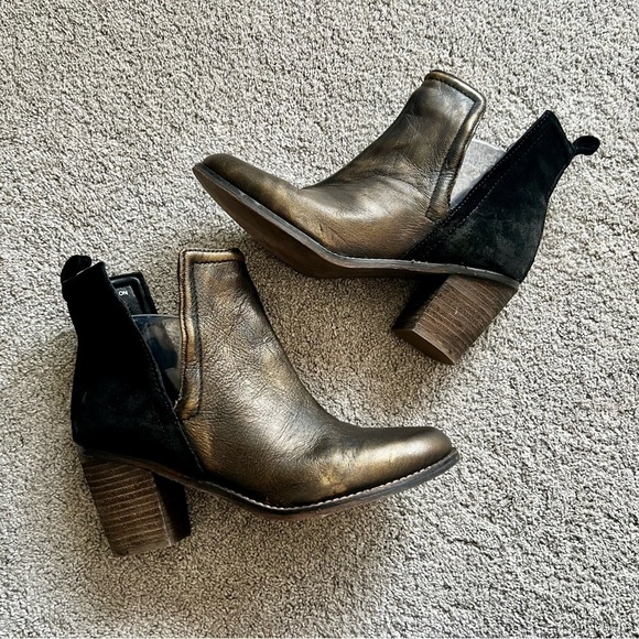 Diba True Later On Women’s Size 9 Black Leather & Suede Heel Ankle Boots Booties - Picture 1 of 5